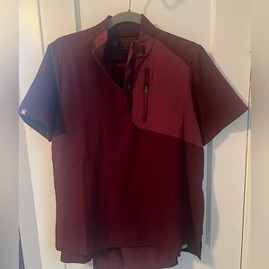 Figs women’s Jundah burgundy scrub top. Limited edition. Size medium